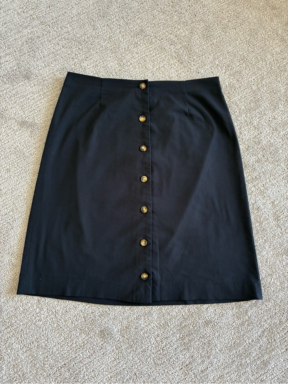 Orvis Black Skirt with Faux Tortoise Buttons